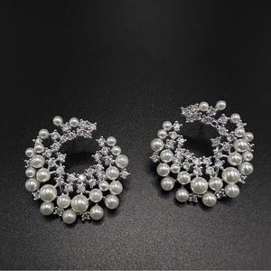 Pearl Flower Ring Earrings